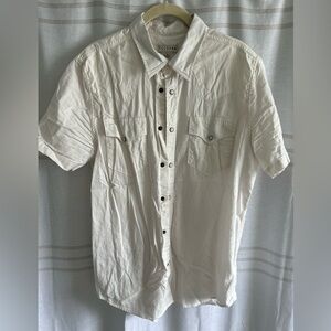 Tecovas White Short-Sleeve Button-Down Casual Shirt